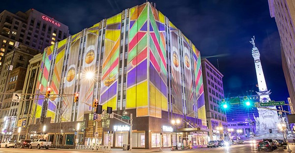 Alex Nichols, works as a 3D artist for Blockhouse Studios. His incredible projection mapping work was featured on two buildings downtown during All Star Weekend.
